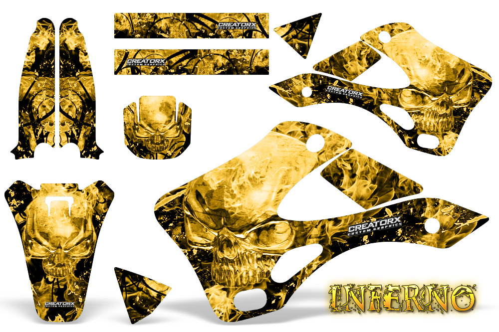 Kawasaki KX 250 99-02 Graphics Kit Inferno Yellow